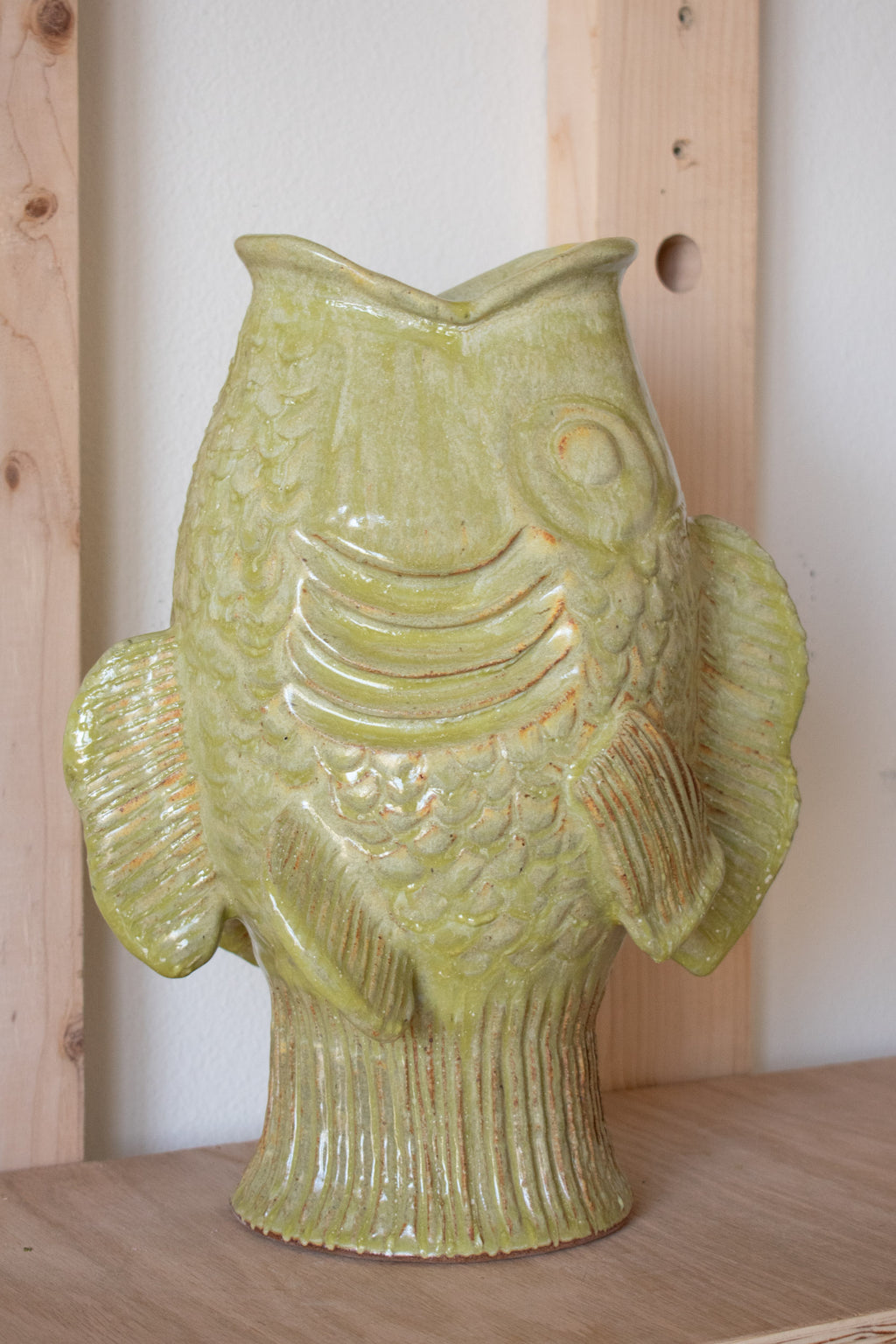 Fish Vase No 05 - Olive 14”