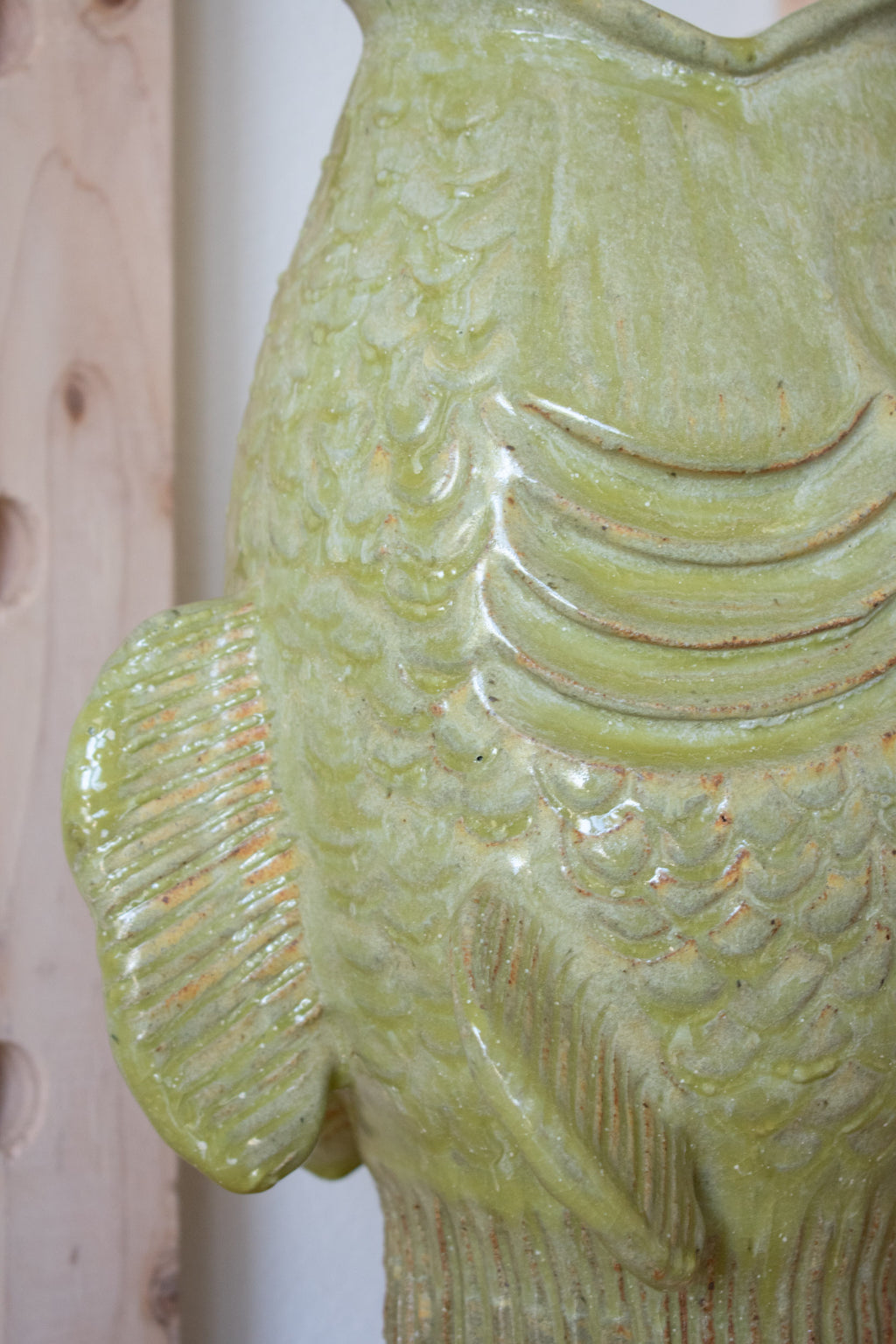 Fish Vase No 05 - Olive 14”