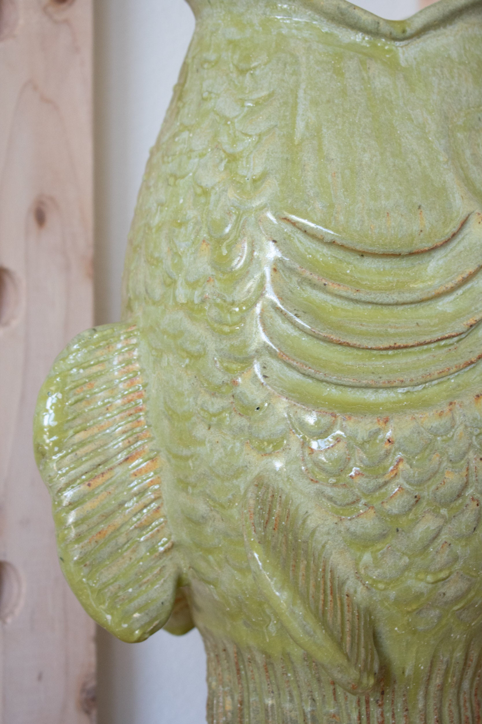Fish Vase No 05 - Olive 14”