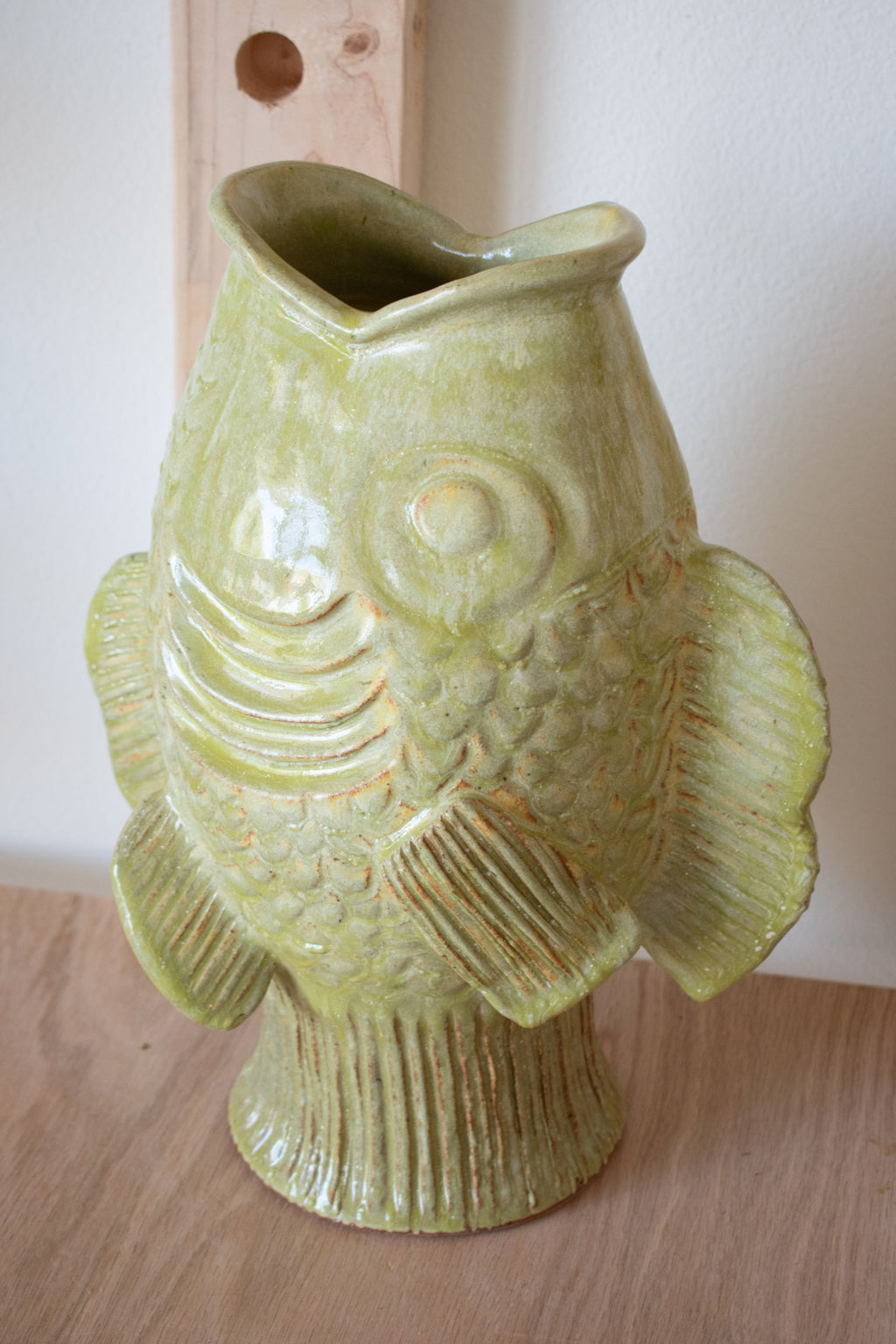 Fish Vase No 05 - Olive 14”