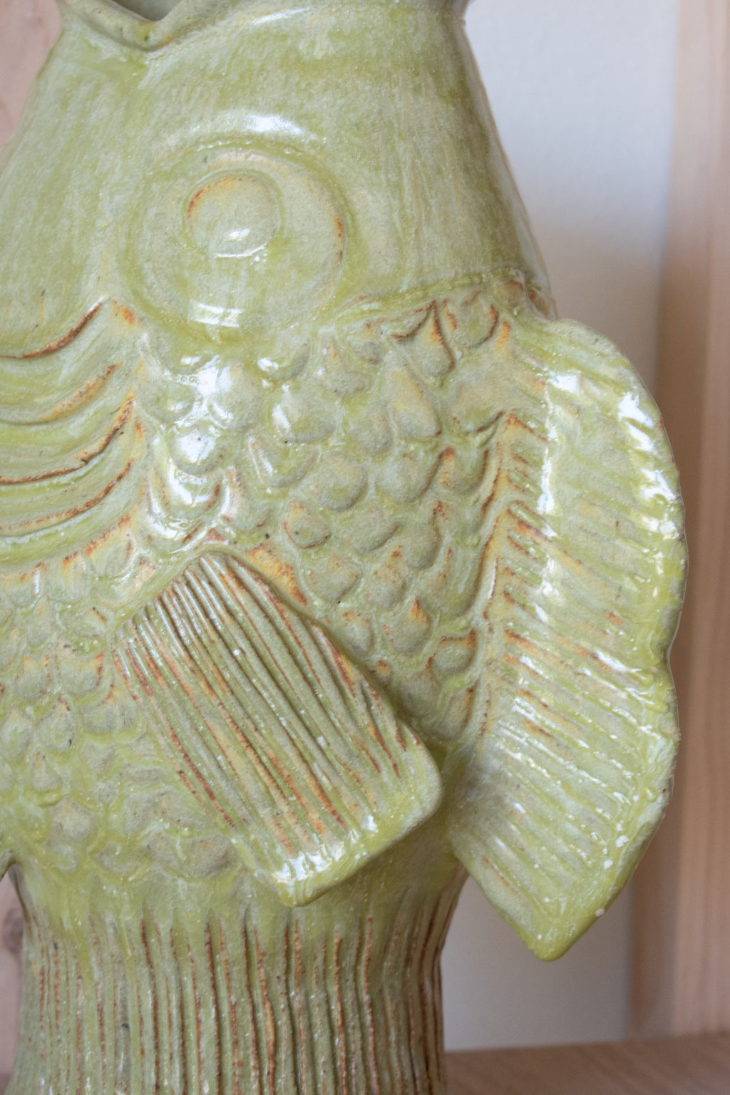 Fish Vase No 05 - Olive 14”