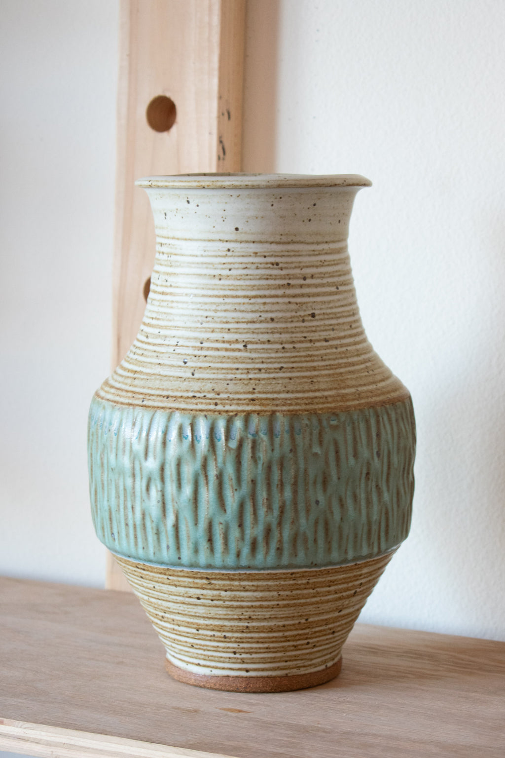 Carved Vase – Mist & Cream No. 55 – 12″