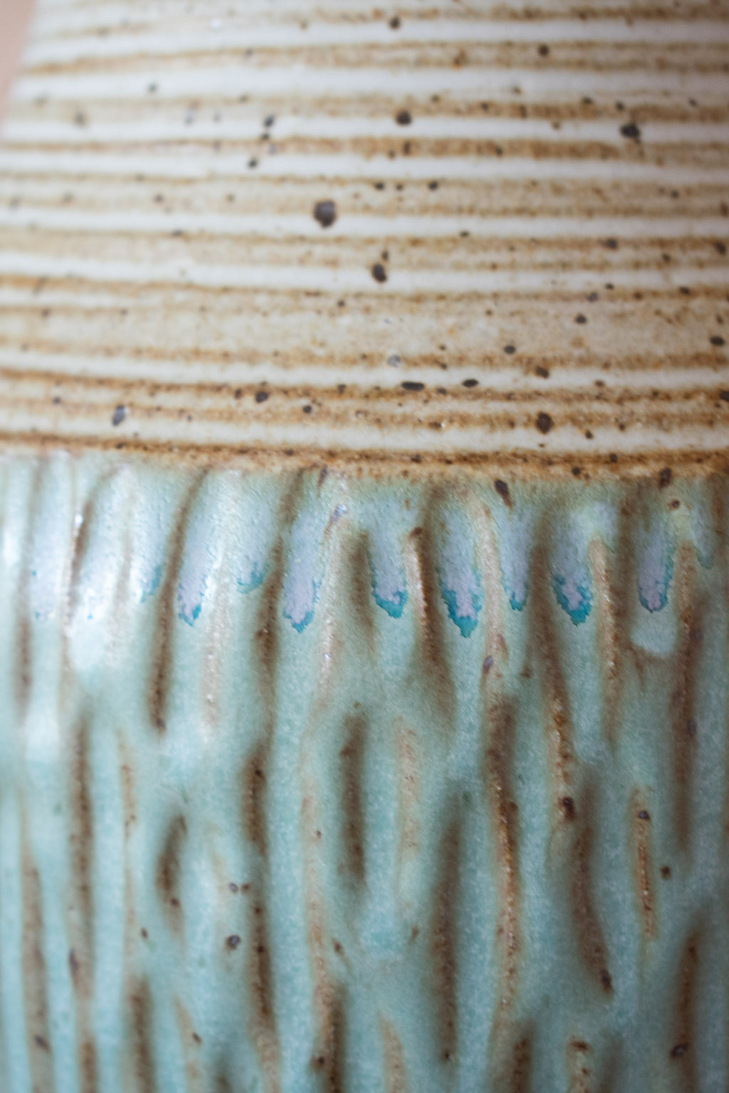 Carved Vase – Mist & Cream No. 55 – 12″