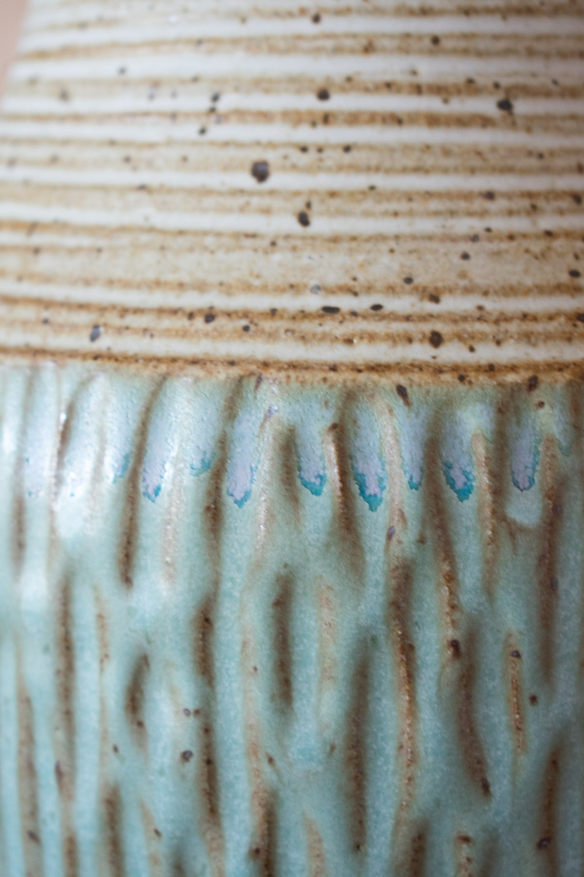 Carved Vase – Mist & Cream No. 55 – 12″