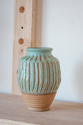 Carved Vase – Celadon No. 56 – 8.5″