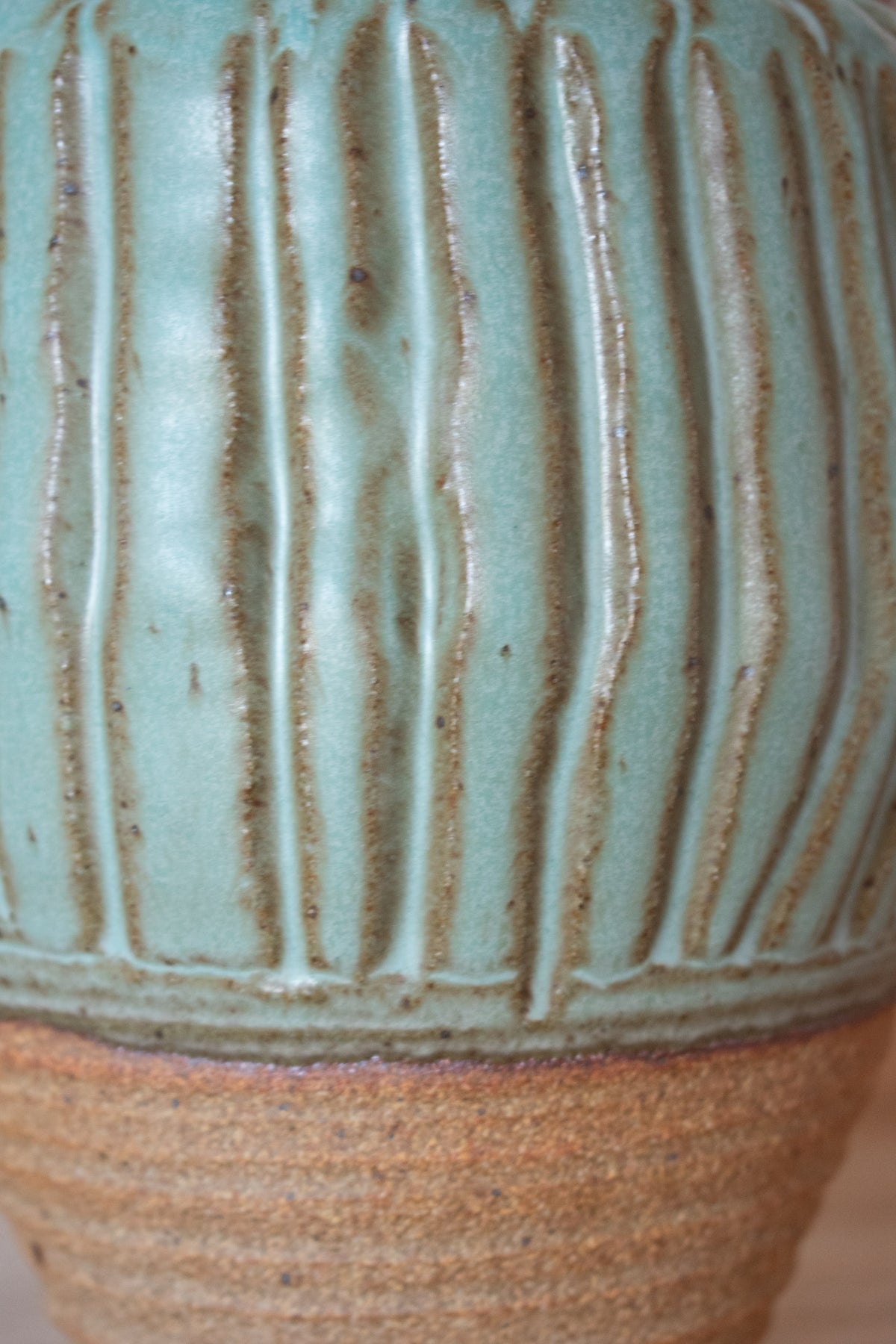 Carved Vase – Celadon No. 56 – 8.5″