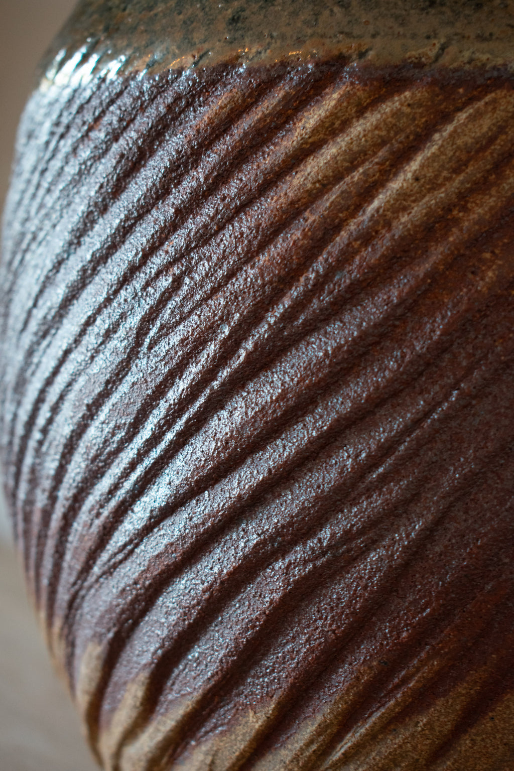 Spiral Carved Vase – Earth No. 58 – 12″