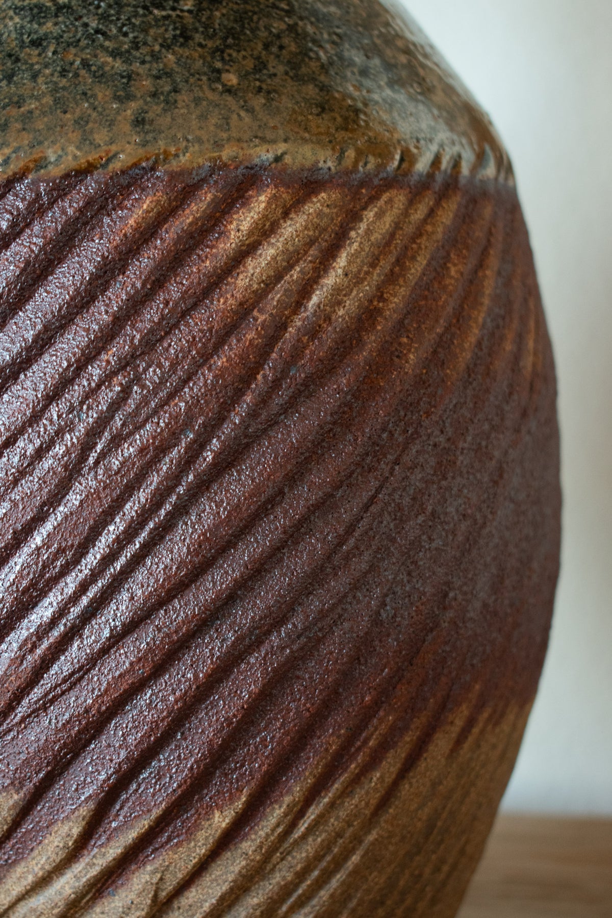 Spiral Carved Vase – Earth No. 58 – 12″