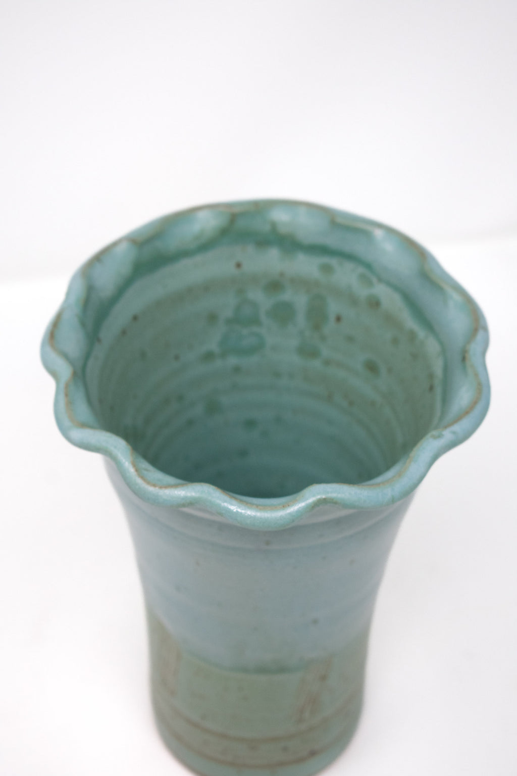 Scalloped Vase - Lagoon No. 33 - 9"