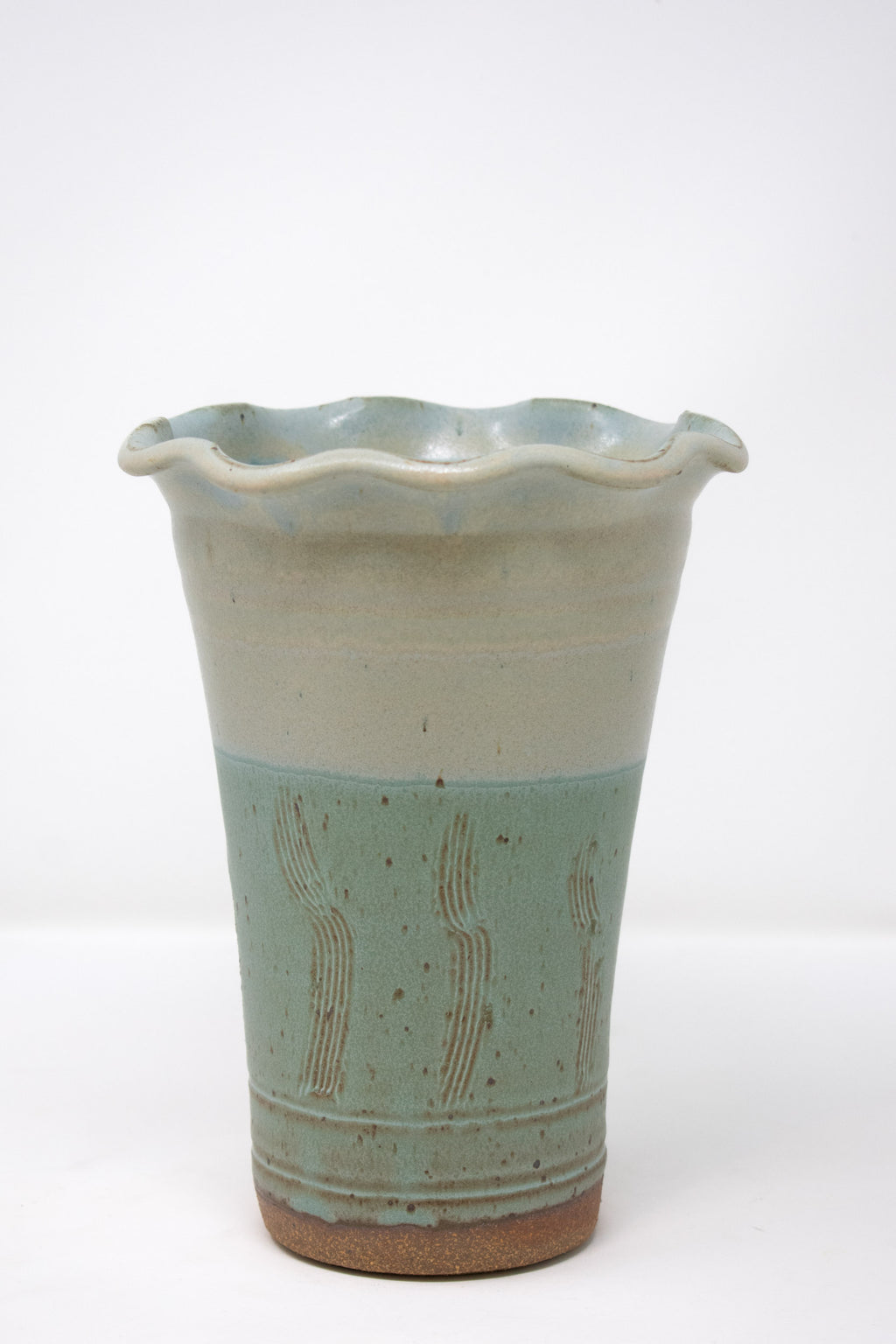 Lagoon & Stone Scalloped Vase No. 34 - 9"