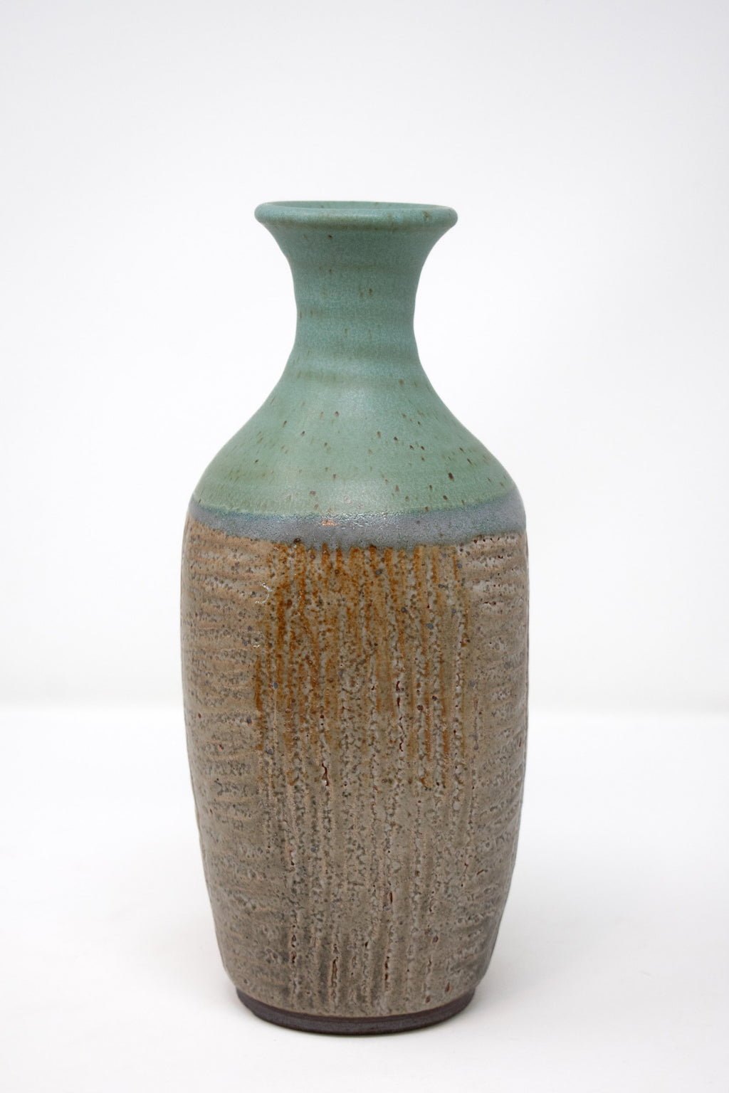 Carves Vase – Lagoon & Rust No. 32 - 11"