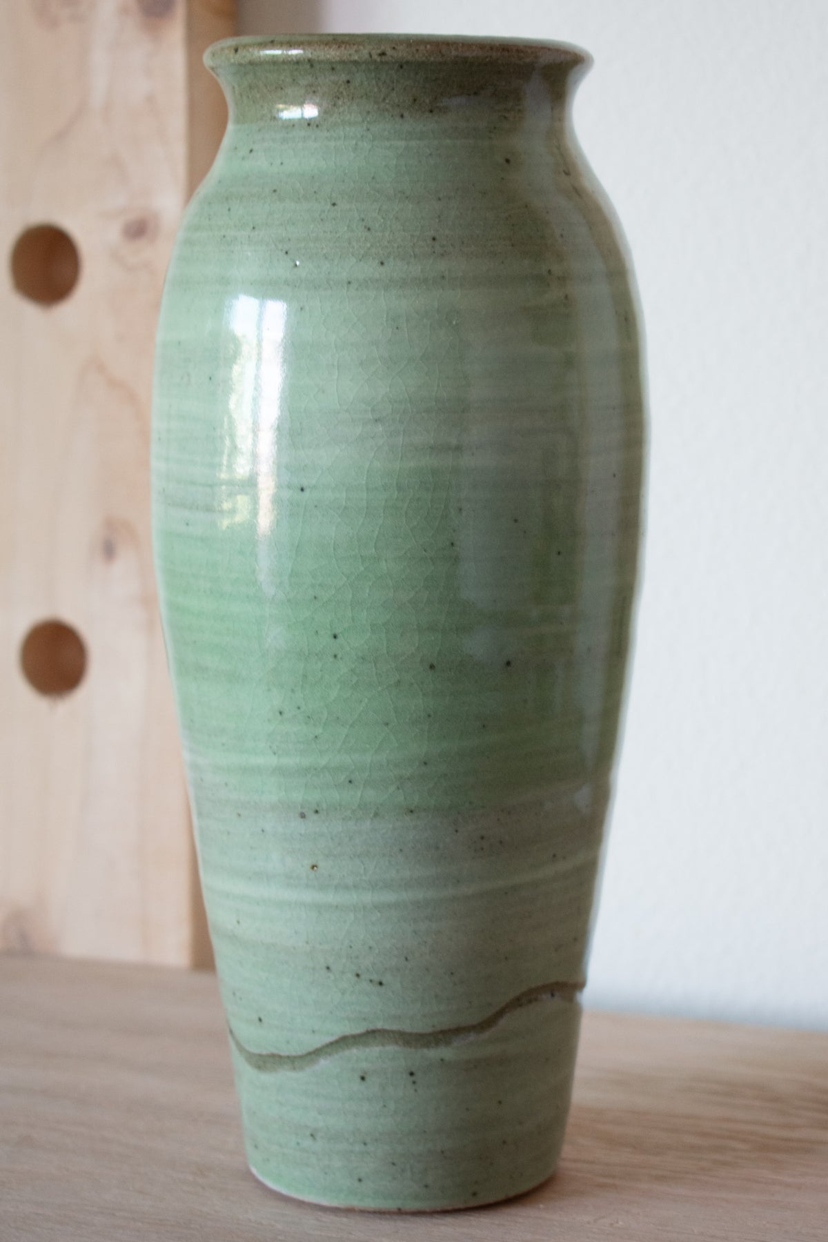 Botanical Carved Vase – Celadon No. 68 – 11″