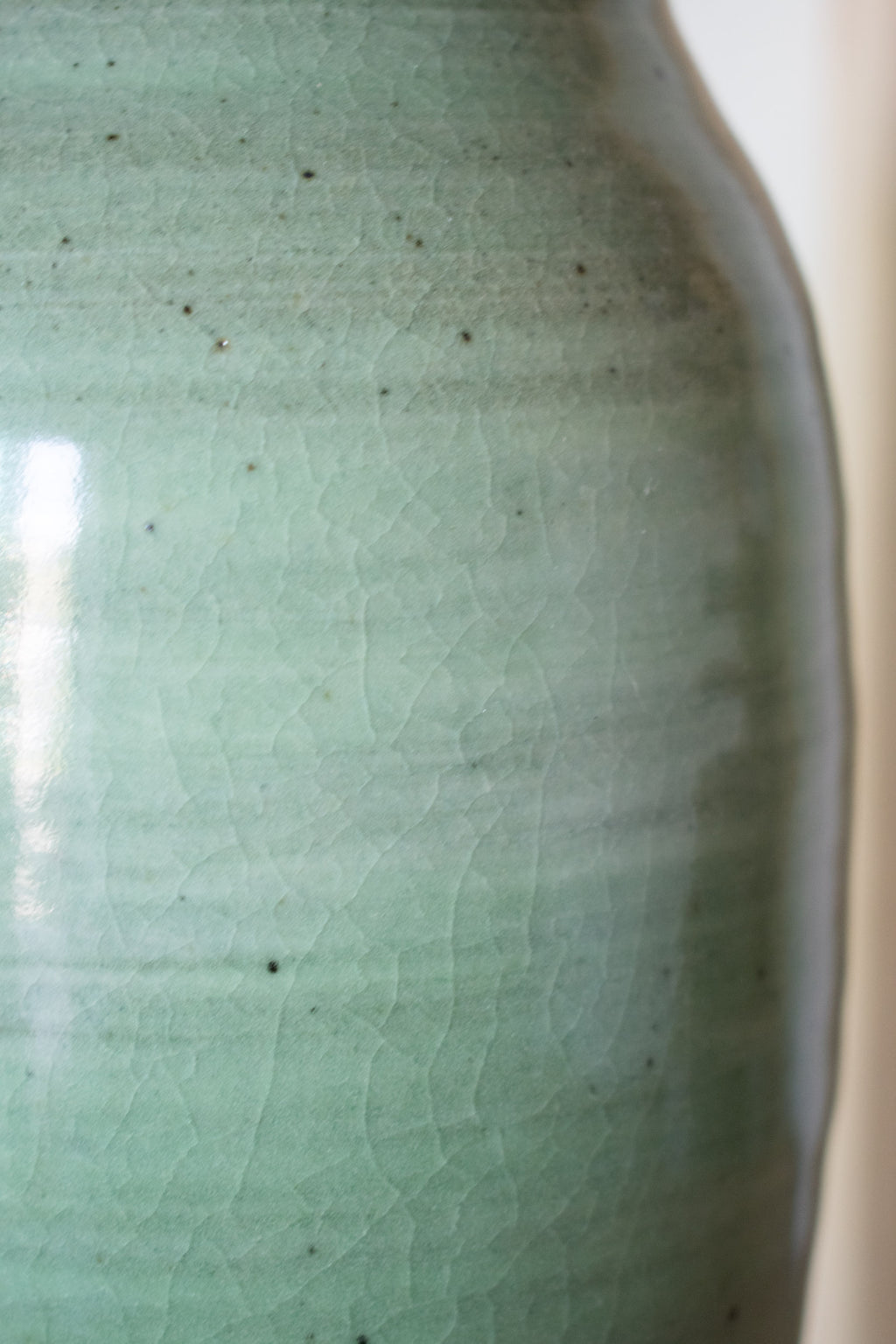 Botanical Carved Vase – Celadon No. 68 – 11″