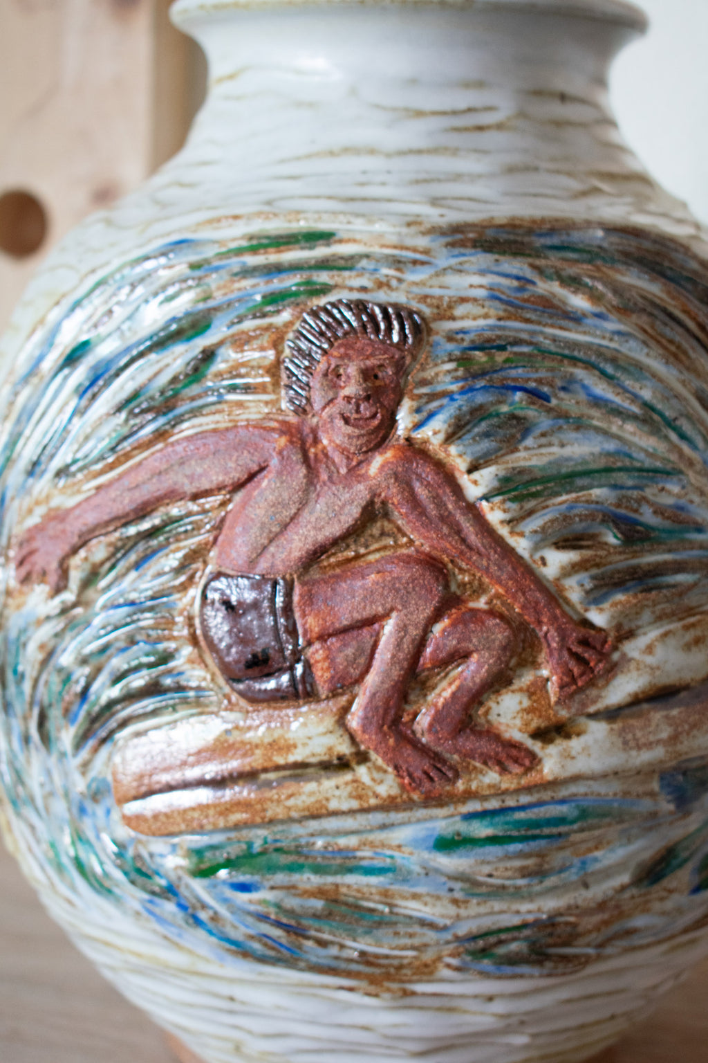 Sculpted Surfer Vase - No. 70 – 11″